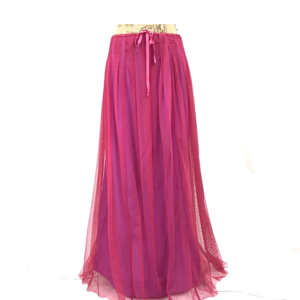 Free People Fuchsia Pink Layered Maxi Skirt